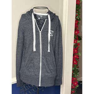Roots73 Women’s Full Zip Hoodie Jacket Gray Logo Athletic Sweatshirt Size Small